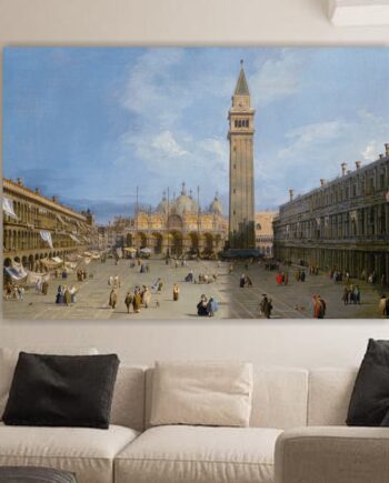 Canaletto, Piazza San Marco. Poster o Quadro su tela 100% cotone.
