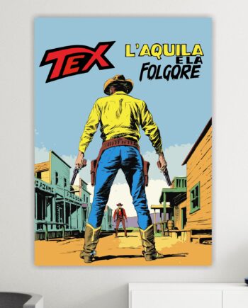 Tex Willer. Poster o Quadro su tela 100% cotone. Arredamento moderno casa
