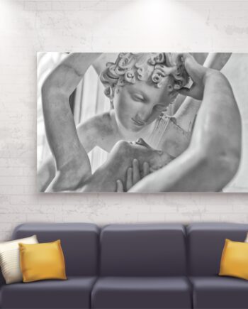 Amore & Psiche, Il Bacio. Tributo a Canova. Poster o Quadro su tela 100% cotone.