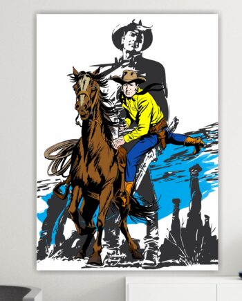 Tex Willer Horse. Poster o Quadro su tela 100% cotone. Arredamento moderno casa