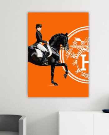Hermes, Donna a cavallo, profilo sinistro. Poster o Quadro su tela, 100% cotone.
