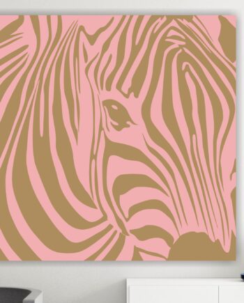 Zebra Gold & Pink. Poster o Quadro su tela, 100% cotone.