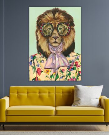 Leone Pop. Poster o Quadro su tela 100% cotone.