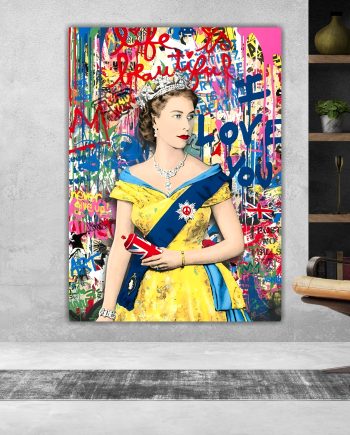 Pop Art, The Queen Street Art. Poster o Quadro su tela, 100% cotone.