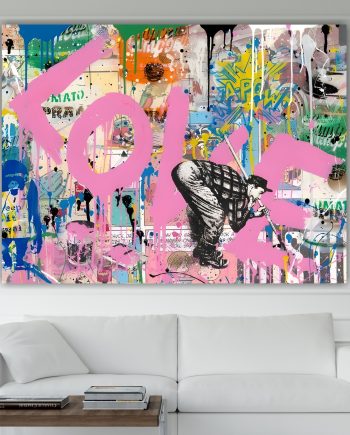 Pop Art, Graffiti in Love Street Art. Poster o Quadro su tela, 100% cotone.