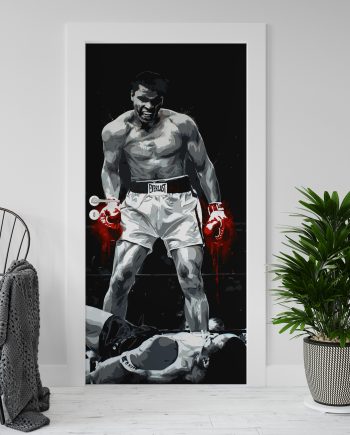Adesivo per rivestimento porte in Pvc, Mohammed Ali, Easy Apply, Sticker decorazione interni.