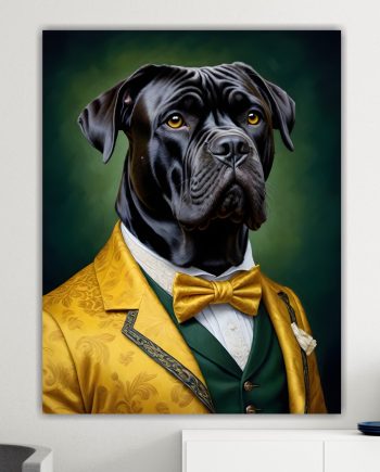 Cane Corso della nobiltà animale, decorazione murale. Poster o Quadro su tela, 100% cotone.