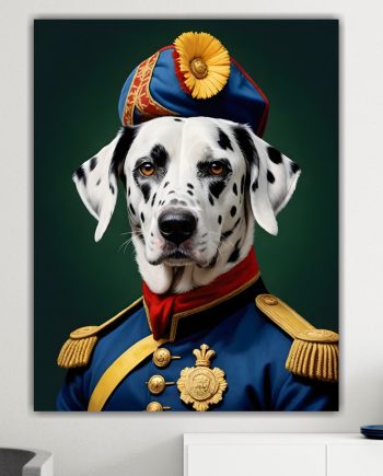 Cane Dalmata della nobiltà animale, decorazione murale. Poster o Quadro su tela, 100% cotone.