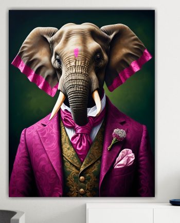 Elefante Indiano della nobiltà animale, decorazione murale. Poster o Quadro su tela, 100% cotone.