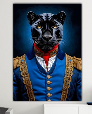 Pantera della nobiltà animale, decorazione murale. Poster o Quadro su tela, 100% cotone.