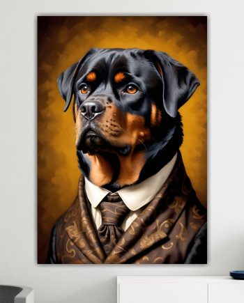 Rottweiler della nobiltà animale, decorazione murale. Poster o Quadro su tela, 100% cotone.