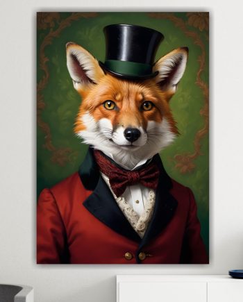 Volpe della nobiltà animale, decorazione murale. Poster o Quadro su tela, 100% cotone.