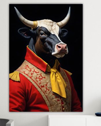 Toro della nobiltà animale, decorazione murale. Poster o Quadro su tela, 100% cotone.