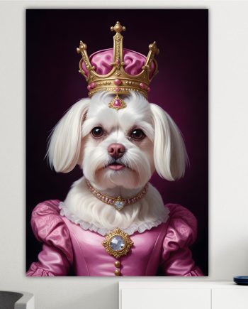 Maltese della nobiltà animale, decorazione murale. Poster o Quadro su tela, 100% cotone.