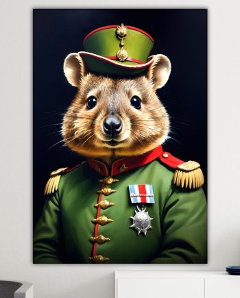 Quokka della nobiltà animale, decorazione murale. Poster o Quadro su tela, 100% cotone.