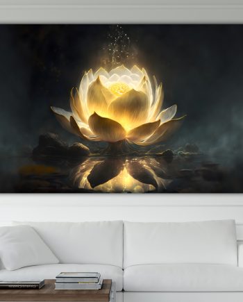 Fiore Di Loto. Poster o Quadro moderno su tela, 100% cotone. Arredamento casa.