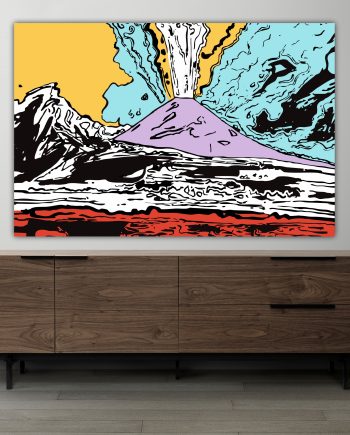 Andy Warhol riproduzione Vesuvio. Poster o Quadro moderno su tela, 100% cotone. Arredamento casa.